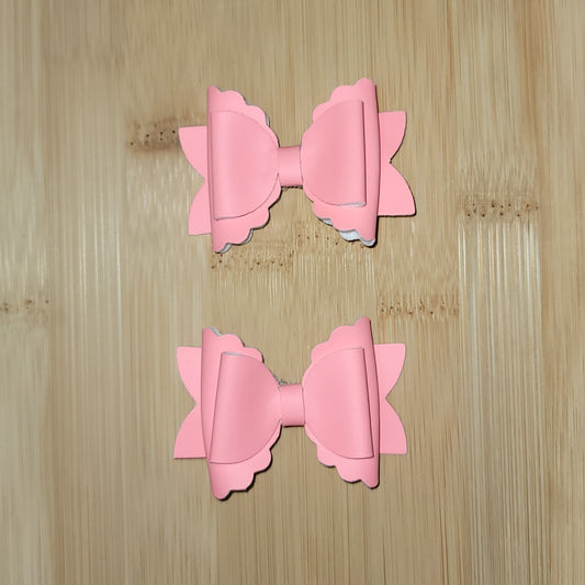 Neon Coral Piggy Bow Set