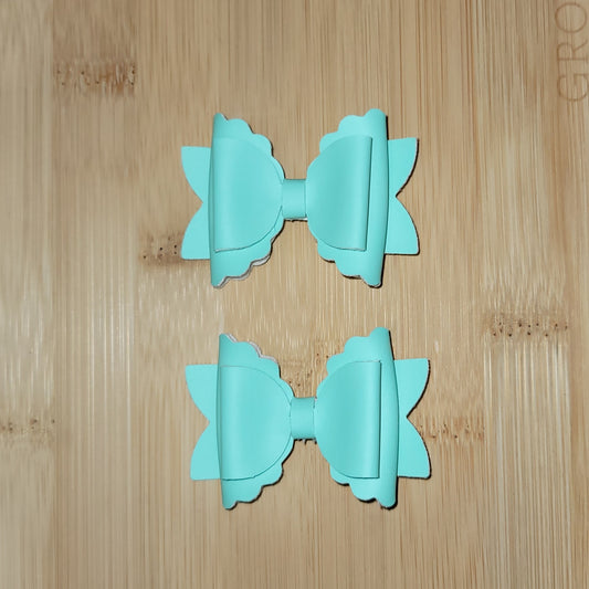 Pastel Blue Piggy Bow Set