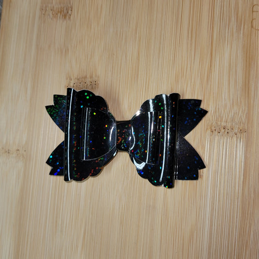 Black Holographic Bailey Bow