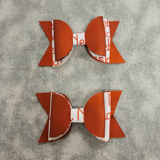 Red & Nebraska Large Bow