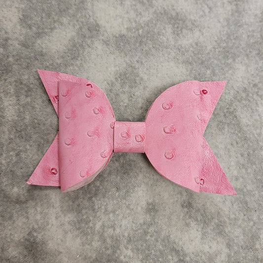 Pink Ostrich Print Large Bow