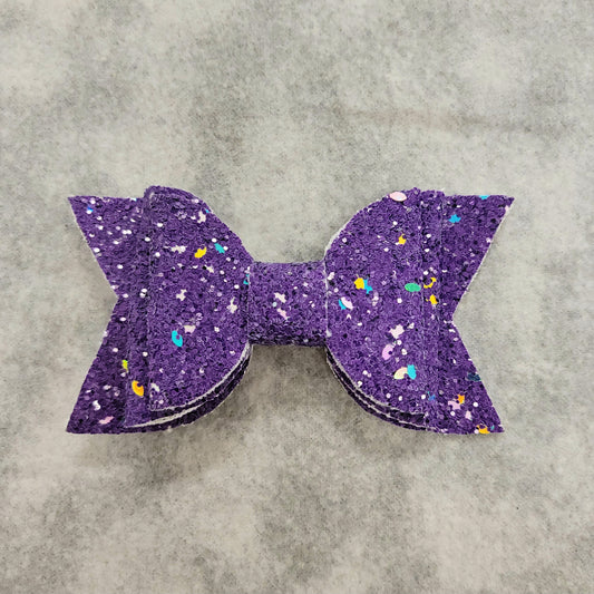 Purple Multicolor Glitter Large Bow