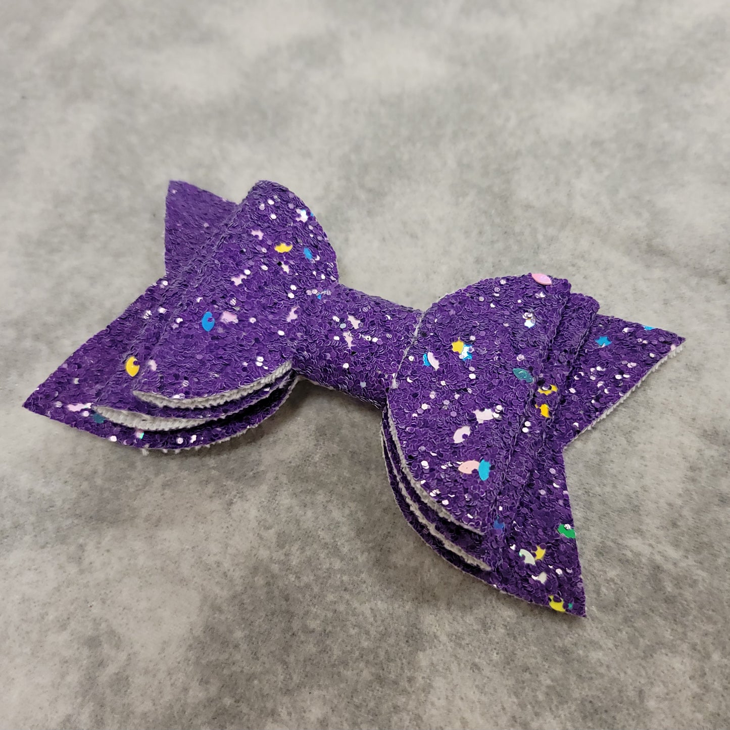 Purple Multicolor Glitter Large Bow