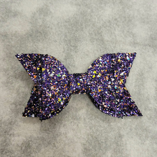 Dark Purple Multicolor Glitter Large Bow