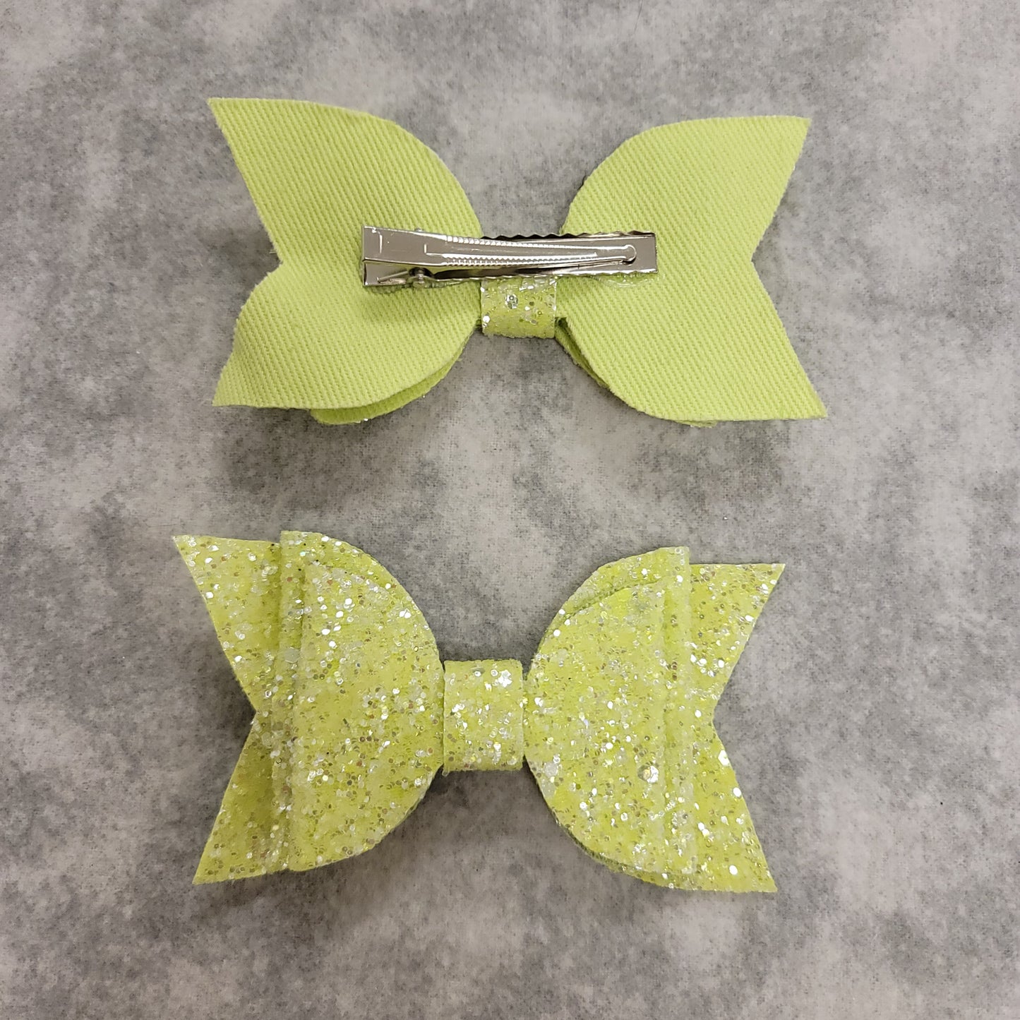 Neon Yellow Glitter Large Bow