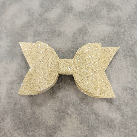 Cream Glitter Large Bow