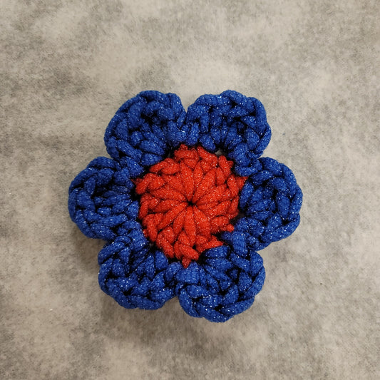 Blue & Red Flower Dish Scrubbie