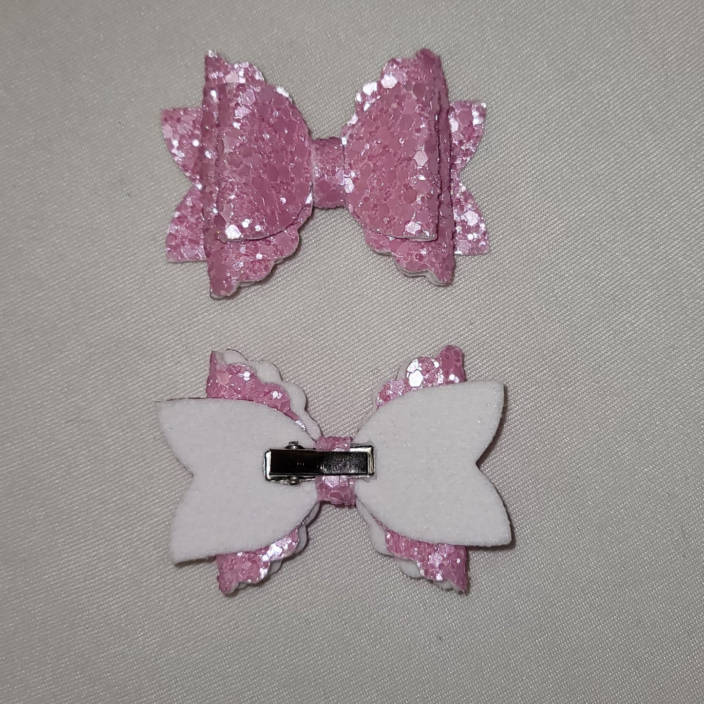 Pink Glitter Piggy Bow Set