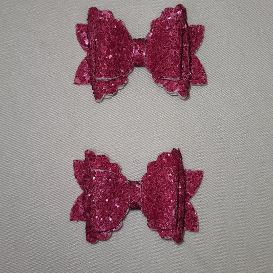 Dark Pink Piggy Style Bows