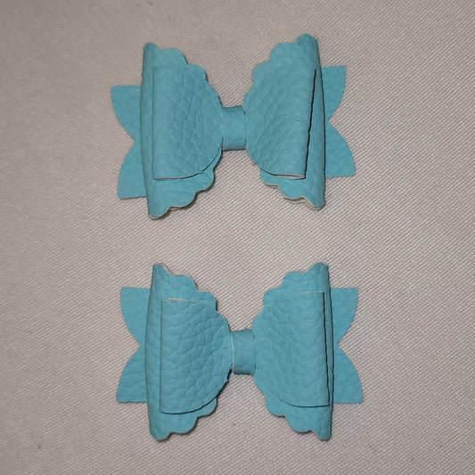 Light Blue Piggy Style Bow Set