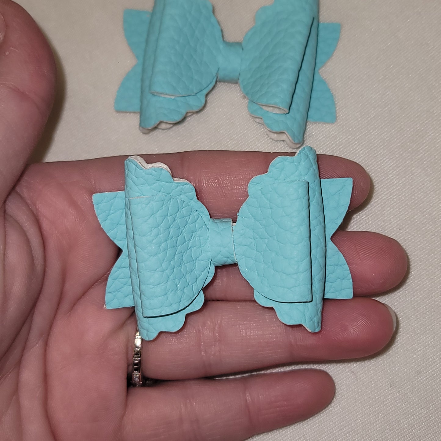 Light Blue Piggy Style Bow Set