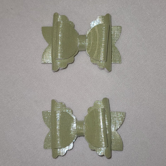 Light Green Shimmer Piggy Bow Set