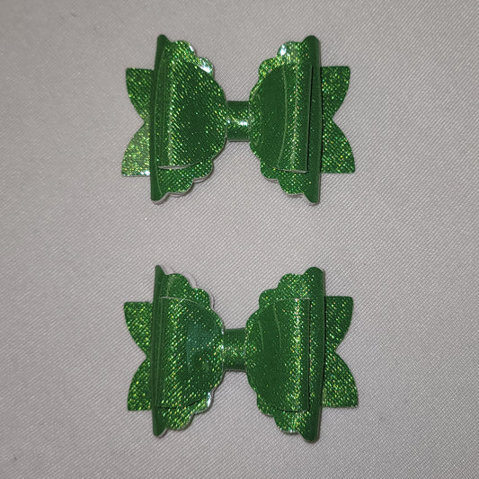 Green Shimmer Piggy Bow Set