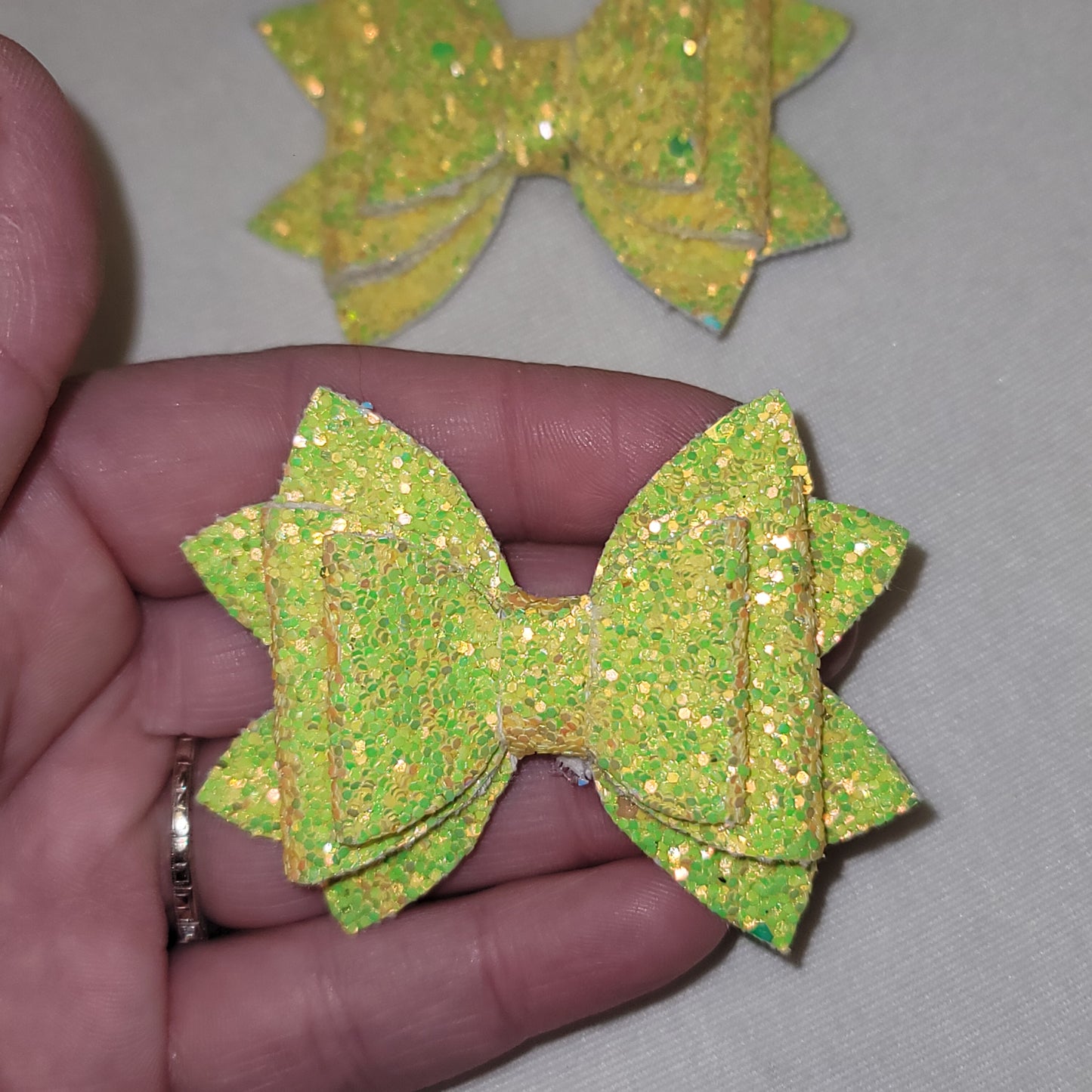 Yellow Glitter Lou Lou Bow Set