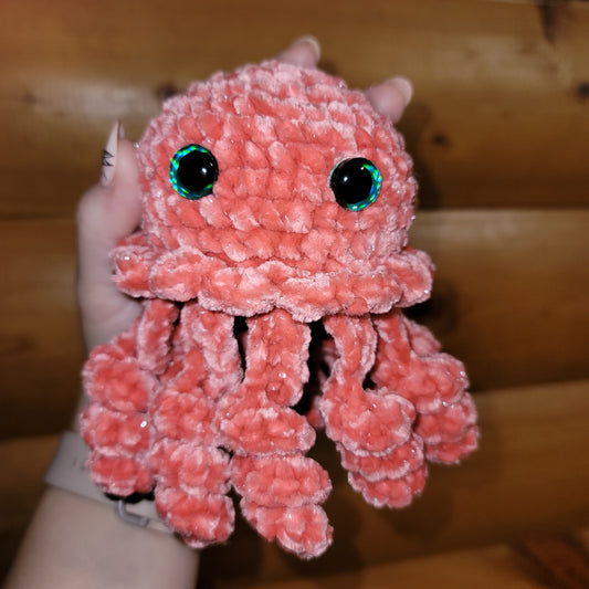 Coral Sparkly Velvet Jellyfish