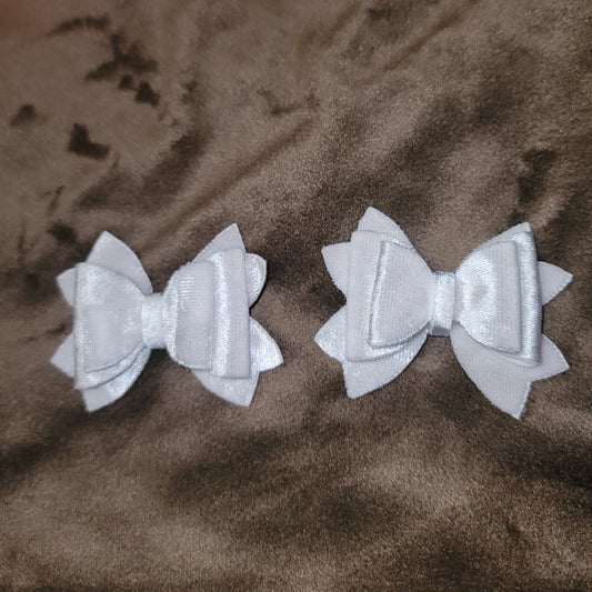 White Velvet Lou Lou Bow Set
