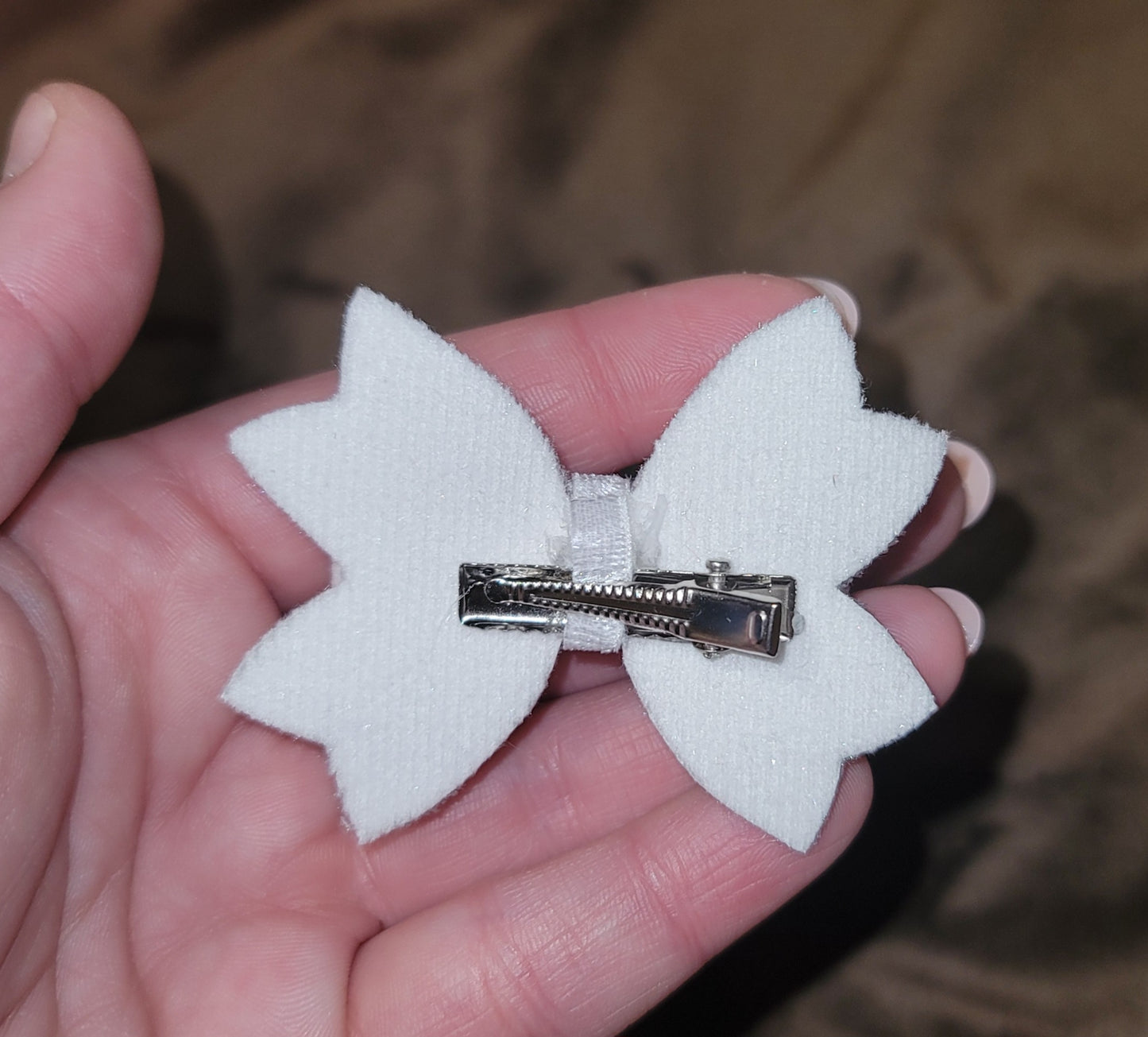 White Velvet Lou Lou Bow Set