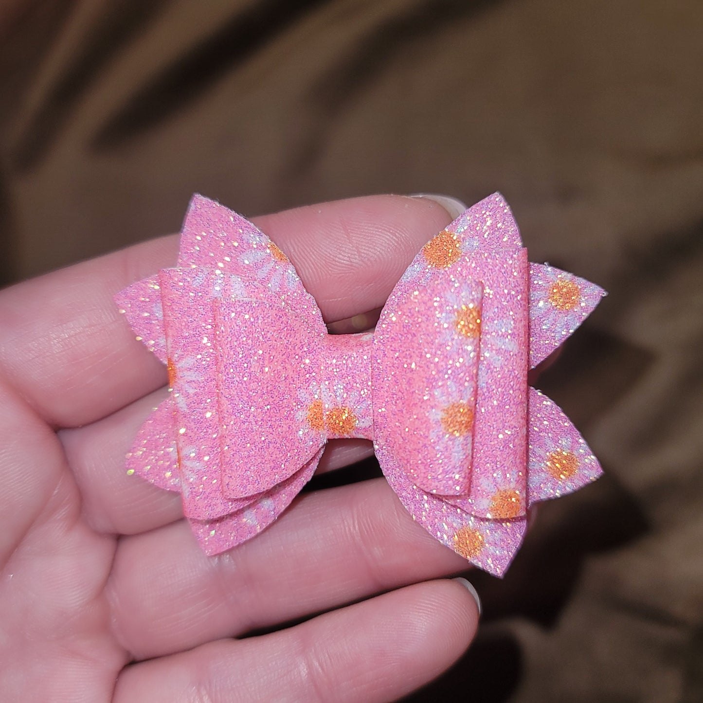 Hot Pink Glitter Daisy Lou Lou Bow Set
