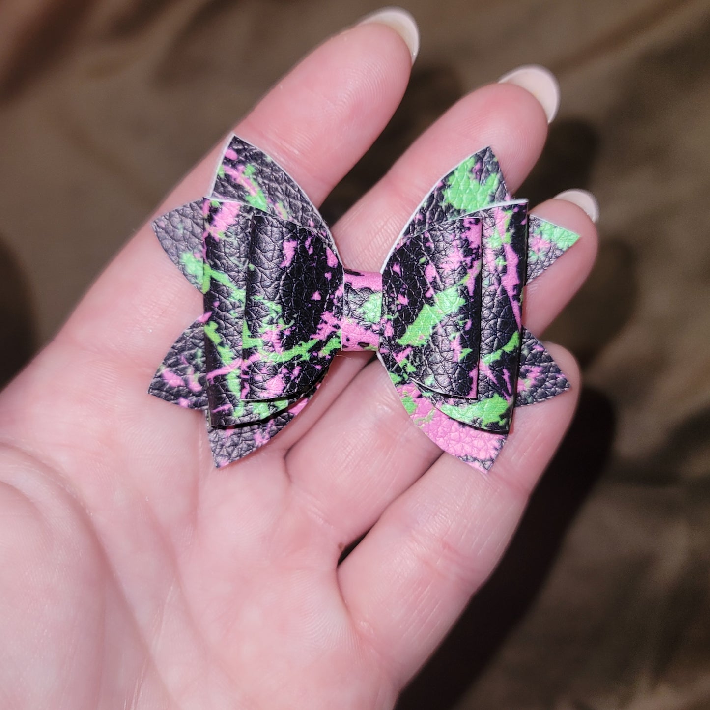Black Neon Splatter Lou Lou Bow Set