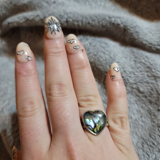 Abalone Shell Heart Ring