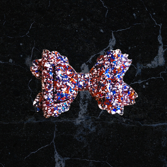 Bailey Bow with Red, White, & Blue Chunky Glitter