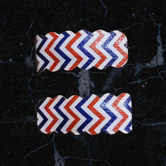 Red & Blue Chevron Snap Bow Set