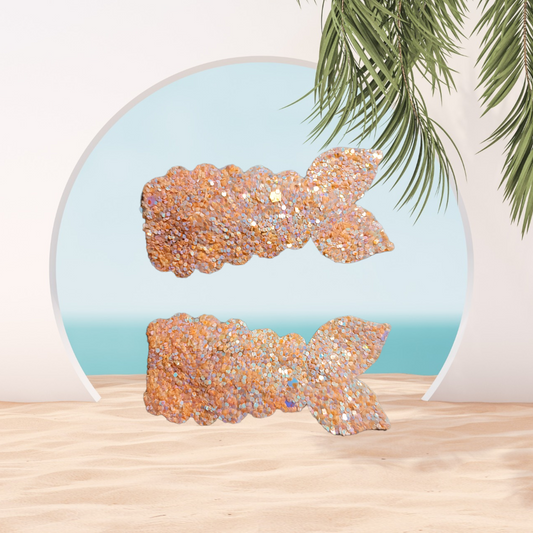 Orange Mermaid Snap Clip Set