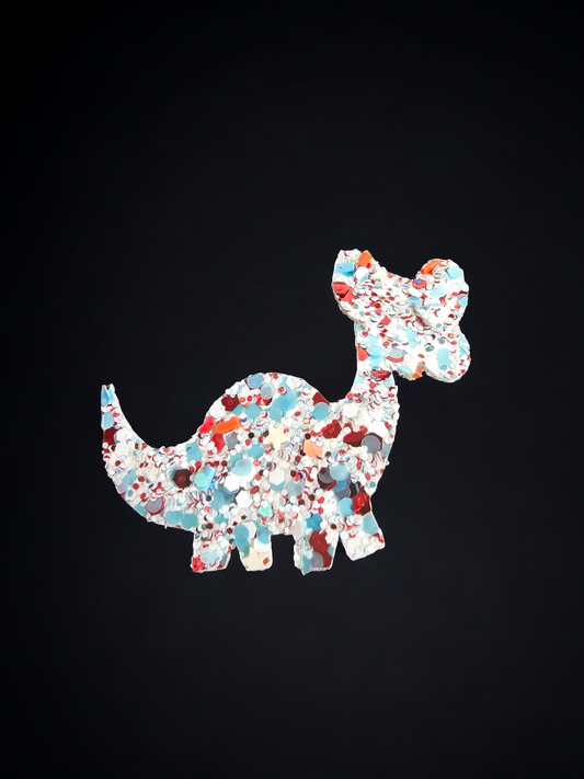 Light Color Patriotic Glitter Dinosaur Bow