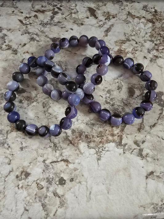Purple Banded Agate Bracelet