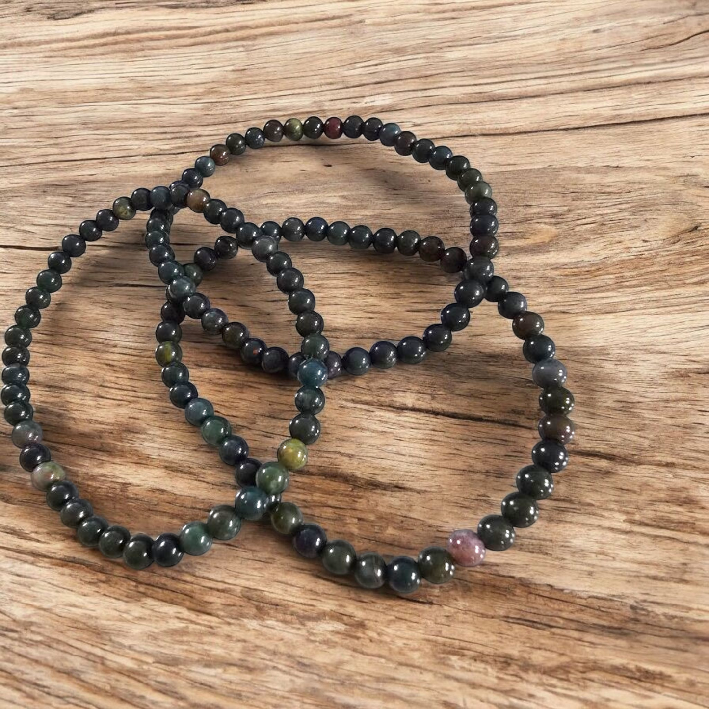 Moss Agate Bracelet 4mm