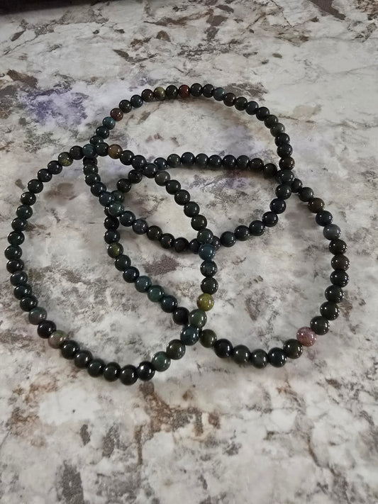 Moss Agate Bracelet 4mm