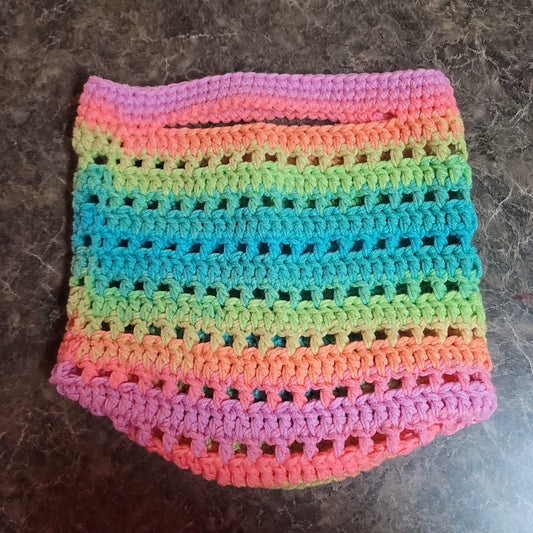 Double the Love Rainbow Crochet Tote Bag