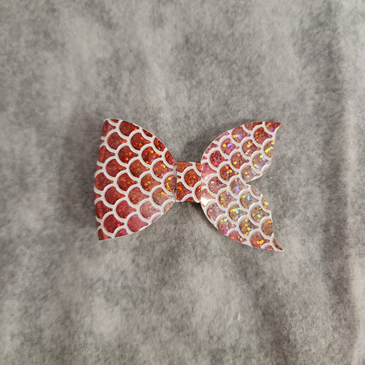Red Metallic Scales Bow