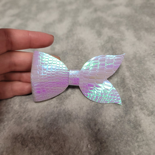 Purple Irridescent Mermaid Tail Bow