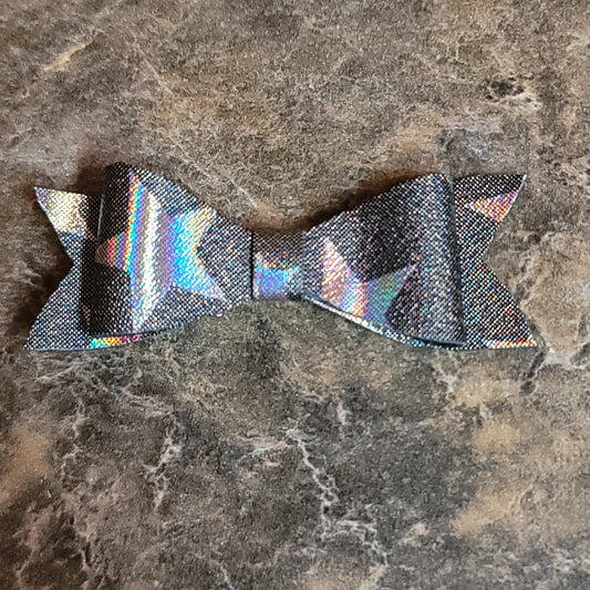 Mini Black & Holographic Star Bow