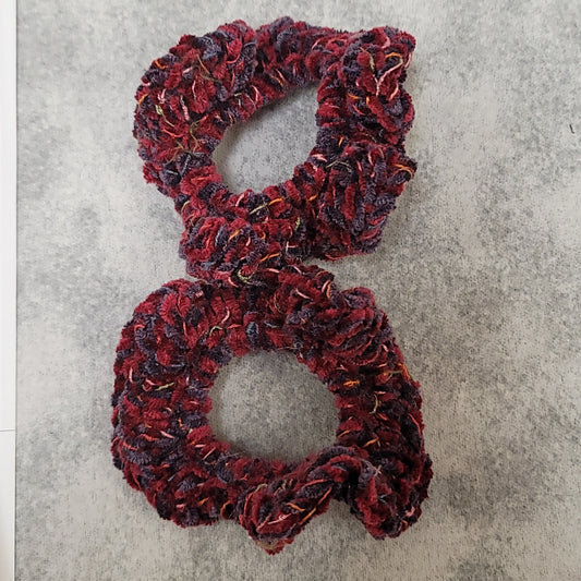Pink & Purple Velvet Hair Scrunchie