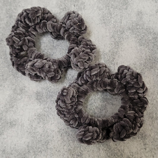 Gray Velvet Hair Scrunchie