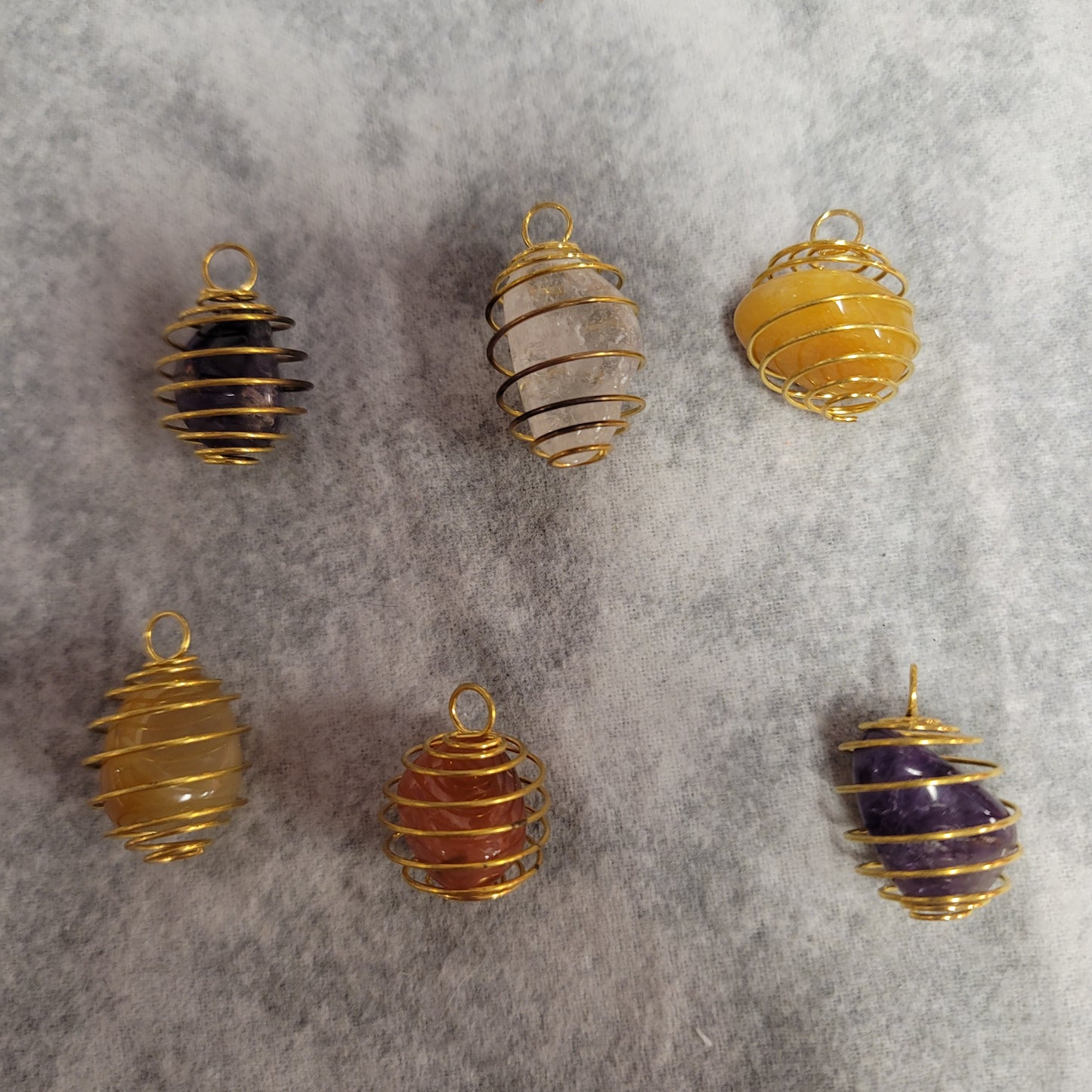 Gold cage pendants