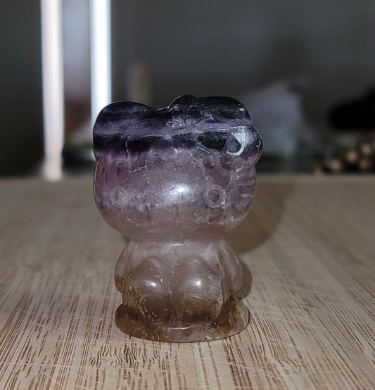 Fluorite Hello Kitty Carving