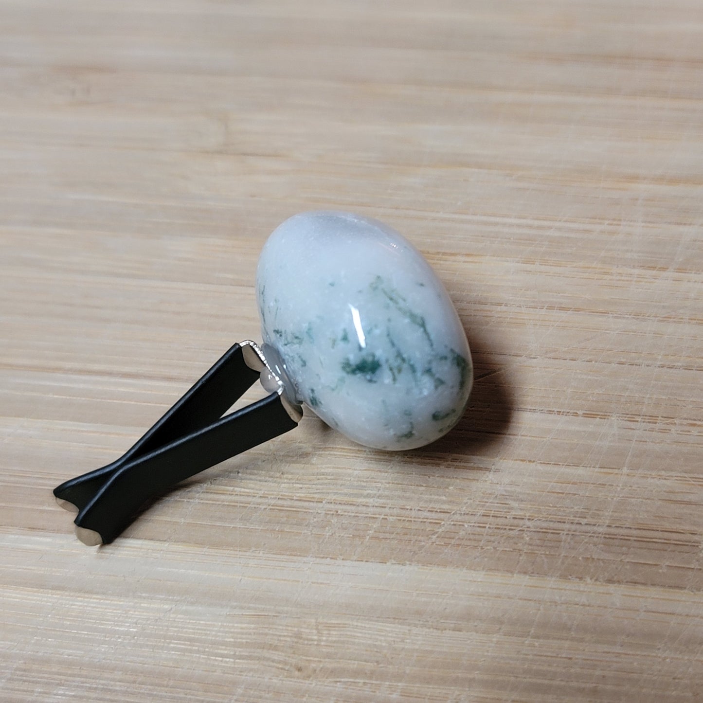 Druzy Moss Agate Car Clip