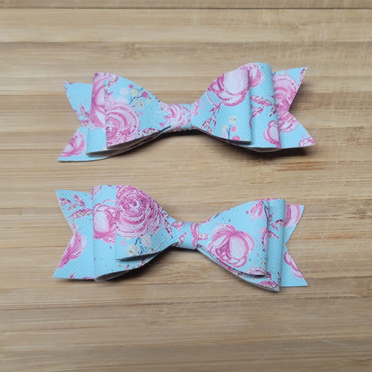 Pink & Blue Floral Bows