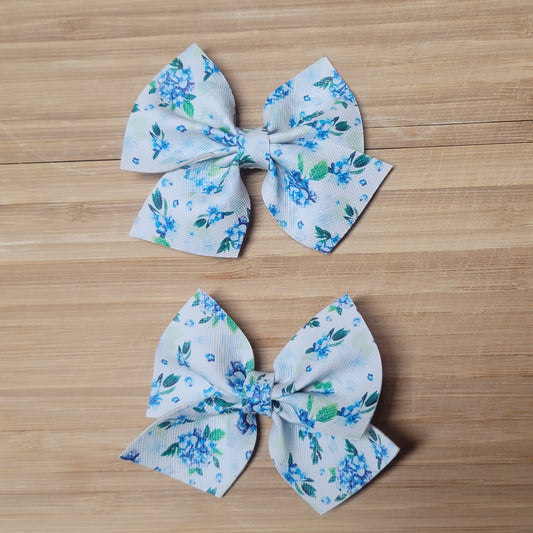 Candance Light Blue Floral Bow Set