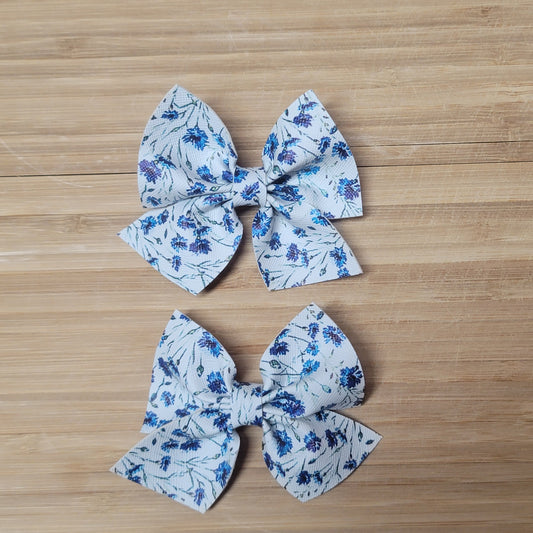 Candance Blue Floral Bow Set