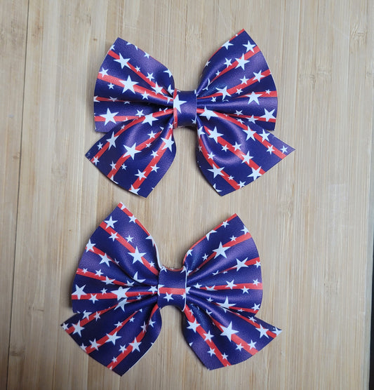 Candance Dark Blue, Red, & White Bows