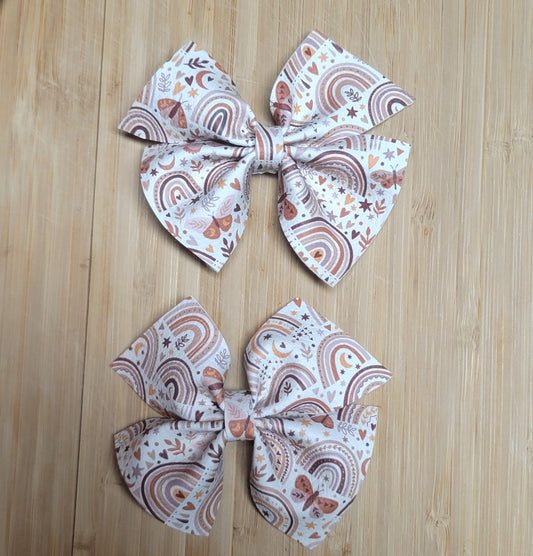 Candance Neutral Color Rainbow Bows
