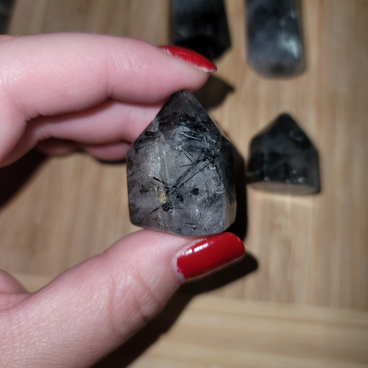 Black Tourmilated Quartz Mini Point