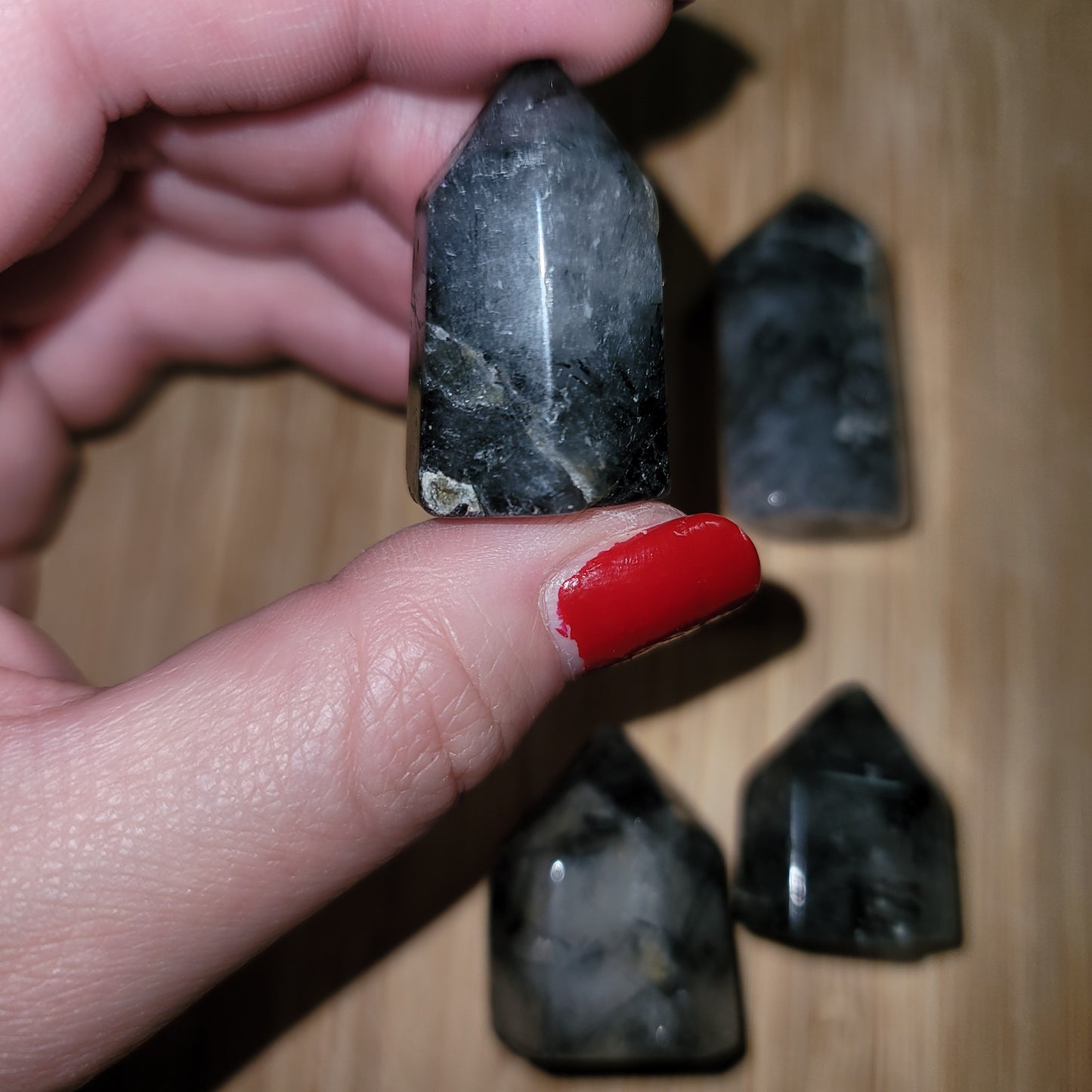 Black Tourmilated Quartz Mini Point
