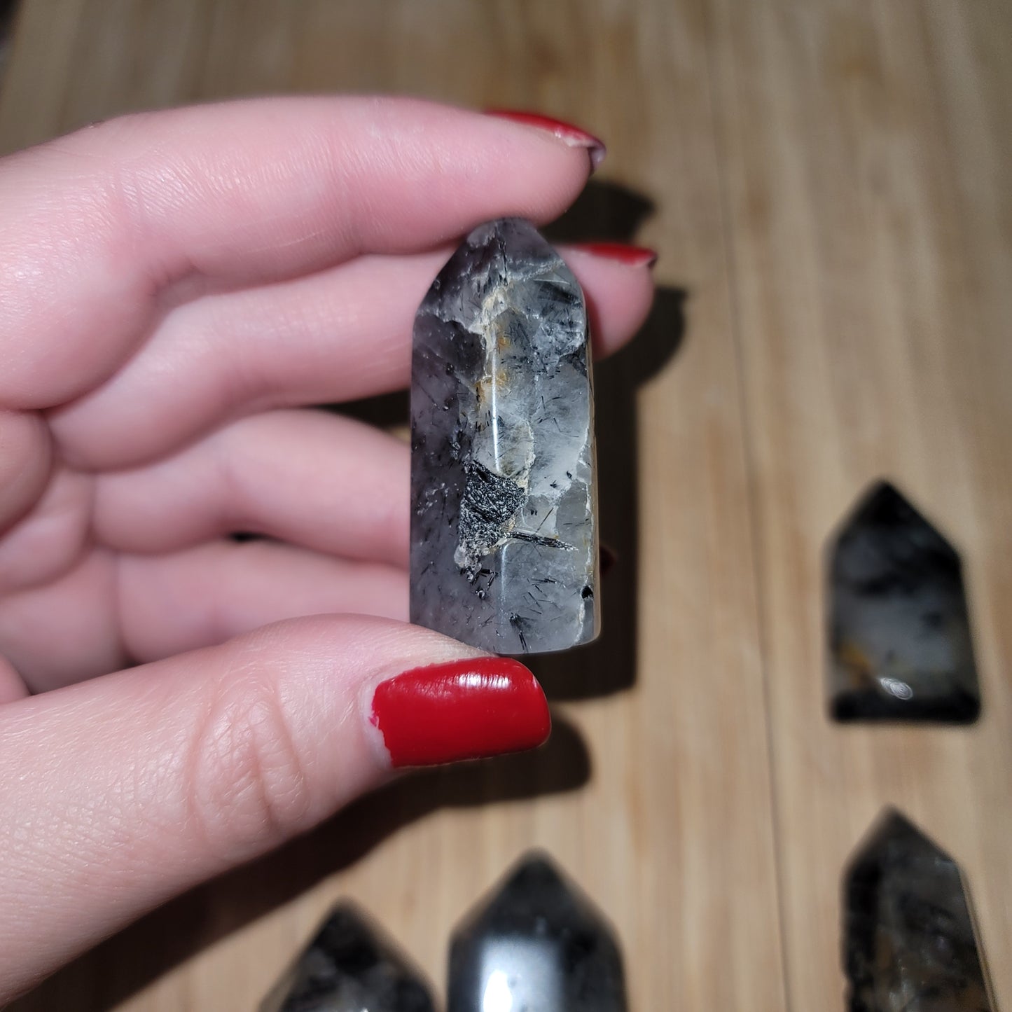 Black Tourmilated Quartz Mini Point