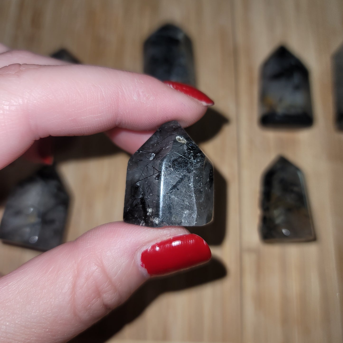 Black Tourmilated Quartz Mini Point