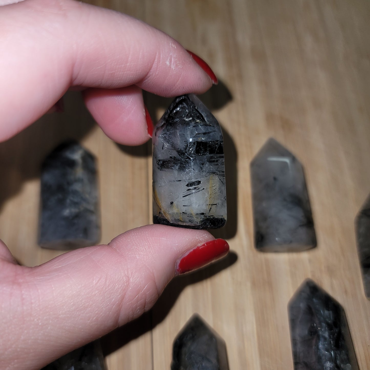 Black Tourmilated Quartz Mini Point